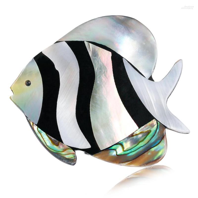 

Brooches 1 Piece Of Natural Shell Brooch Ladies Abalone Pin Fish Shape Party Dress Jewelry Accessories And Office Gift