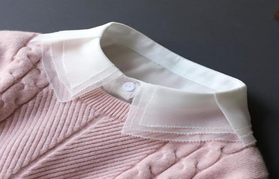 

Bow Ties Women Lace Large Lapel Fake Collar Female Neckwear Shirt Detachable Half Blouse Button Adjustable False8966754