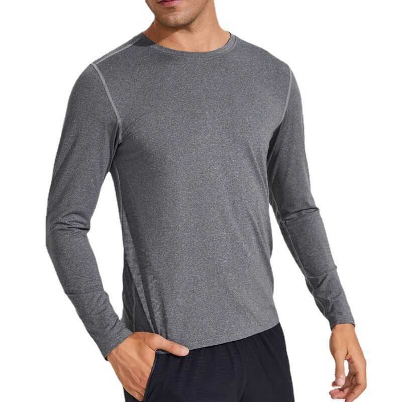 

Lulu T Shirt Men Sports Long Sleeve T-shirt Mens Sport Style Shirts Training Fitness Clothes Training Elastic Quick Dry Sportwear Man Top O Round Neck, Blue
