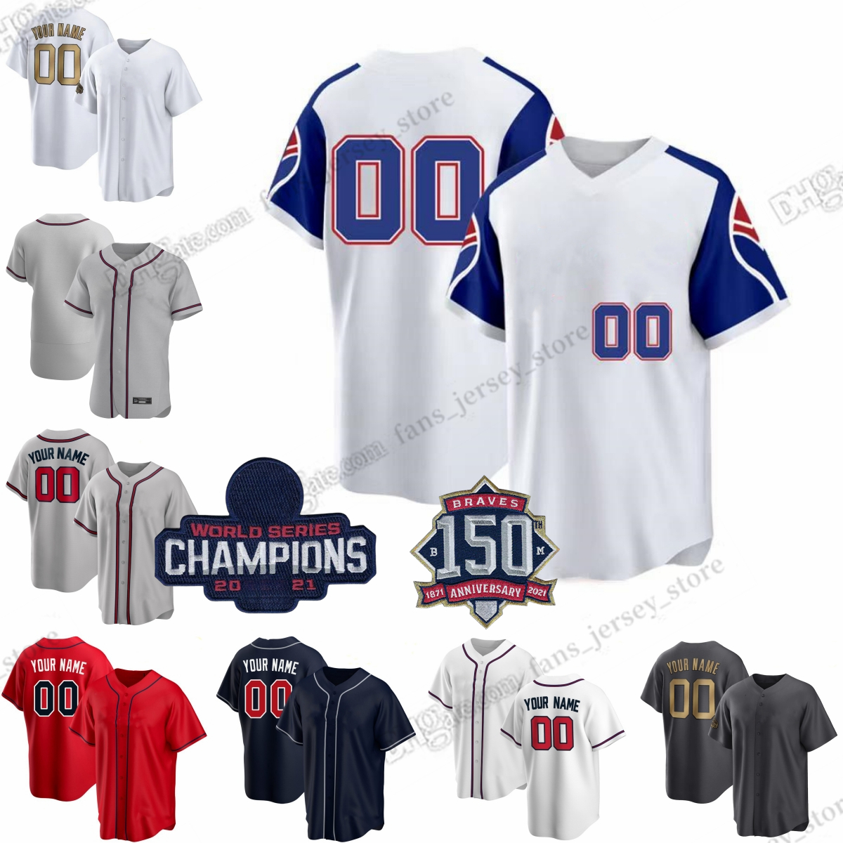 

S-6XL Ronald Acuna Jr. Baseball Jersey Ozzie Braves Albies Matt Olson Austin Riley Hank Aaron Max Fried Eddie Rosario Ehire Adrianza Anderson Adrianza Arcia Chavez, Same as picture