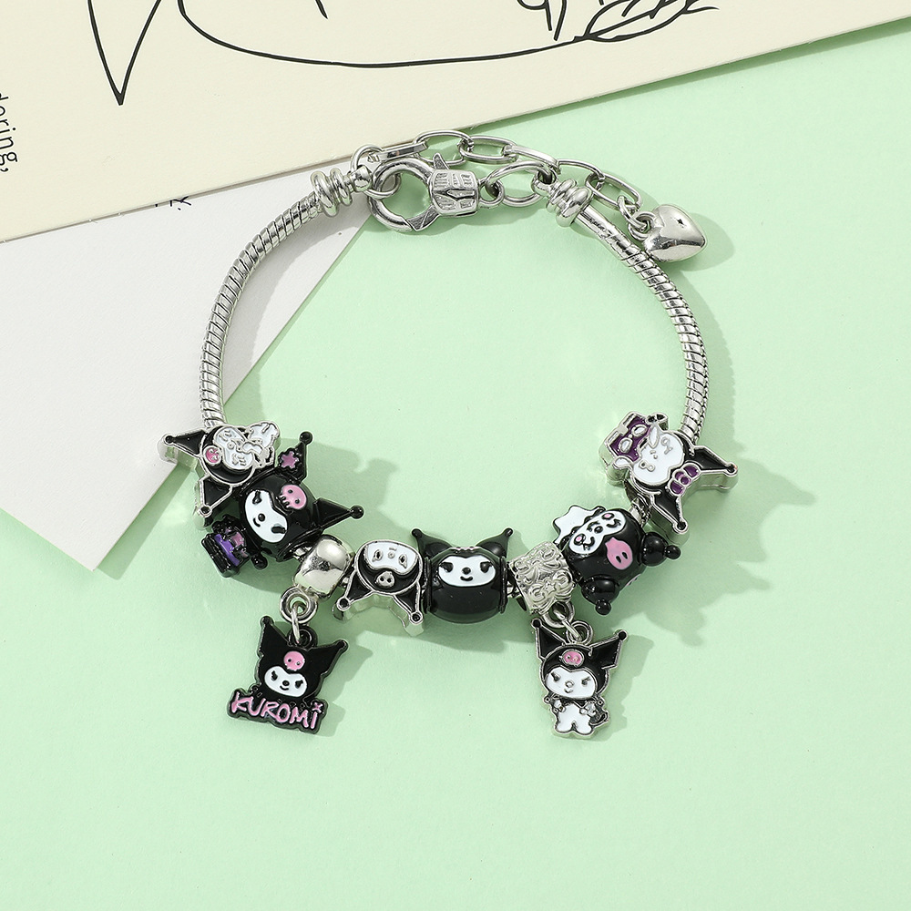 

Anime kuromi Bracelet Drip Oil Metal accesssory girls cute sweet student friend bracelet, As picture