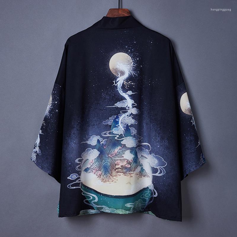 

Ethnic Clothing Kimono Man Woman Japanese Clothes Yukata Male Samurai Costume Haori Obi Beach Men's Summer Cardigan Streetwear Jacket