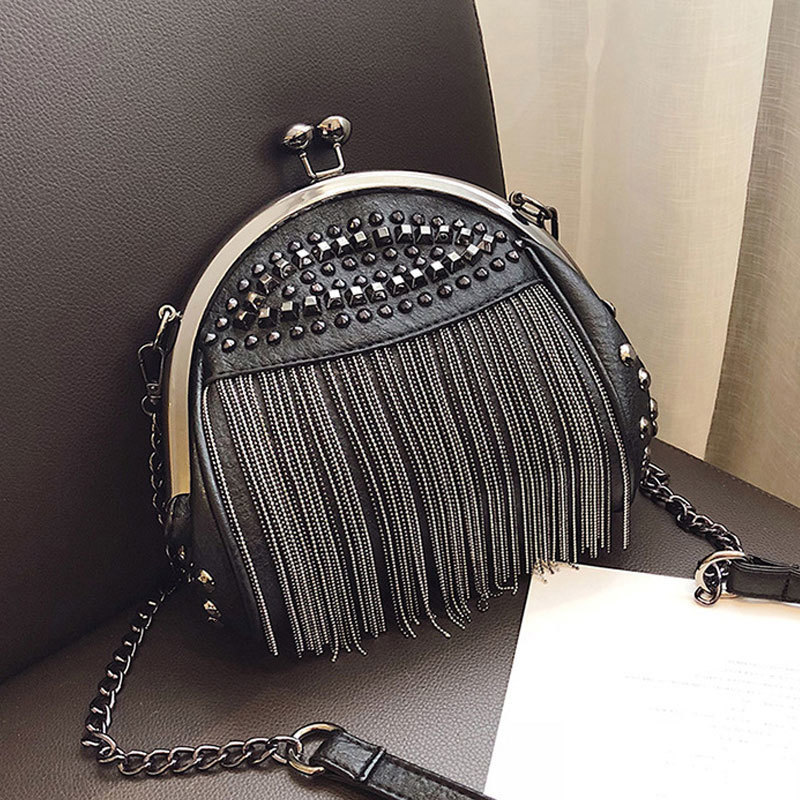 

Evening Bags YoReAi Fashion Leather Handbags for Women Luxury Chain Shoulder Bags Woman Pack Rivet Tassel Trend Designer Diagonal Bag 230627, Sky blue