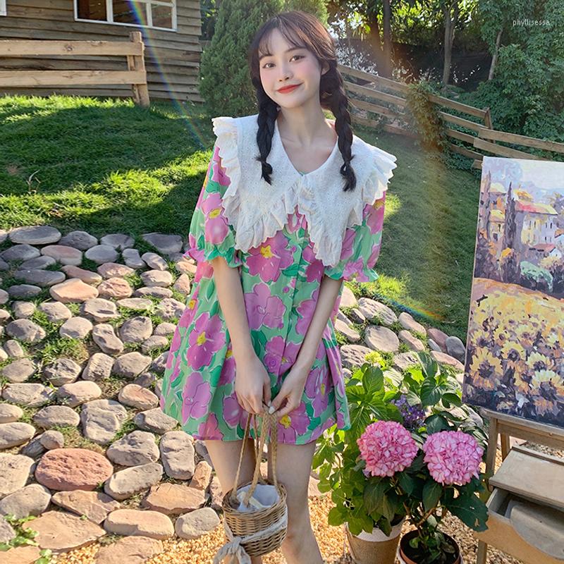 

Women's Sweaters Korejepo Doll Collar Shirt Female Loose Short Sleeved Shirts 2023 Age Reducing Romantic Summer Sweet Korean Floral Tops, Top