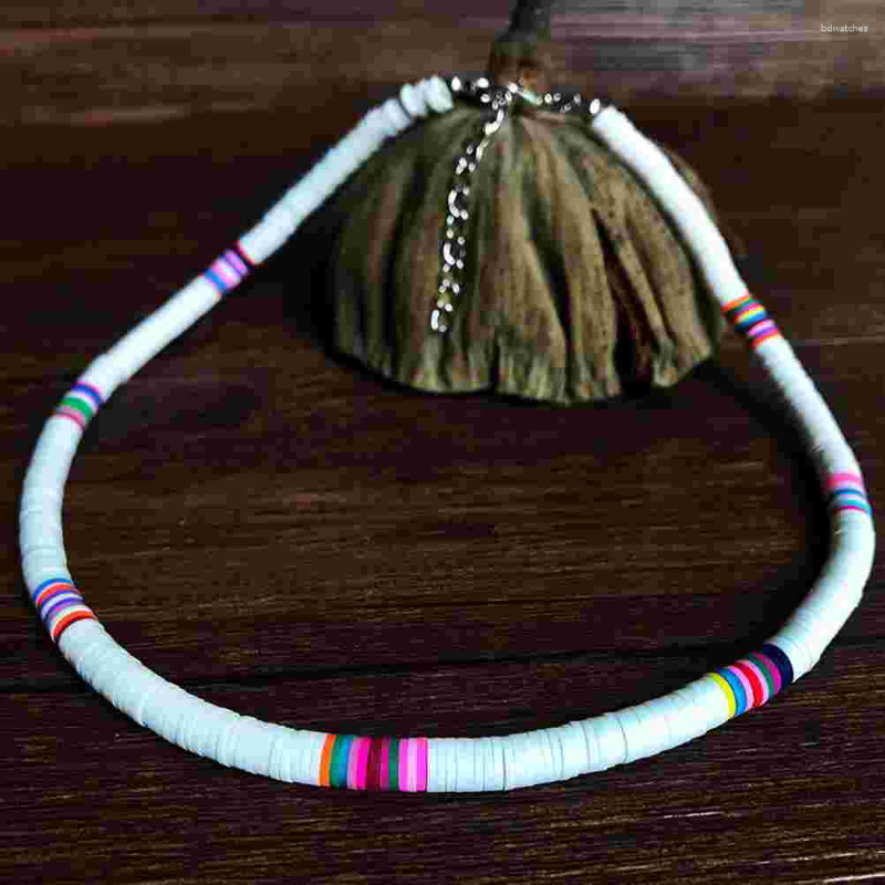 

Pendant Necklaces 2pcs Polymer Clay Choker Necklace Beads Short Women Jewelry