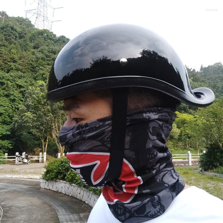 

Motorcycle Helmets Summer Helmet Cautious Retro Locomotive Half Water Scoop 1/2 FRP Leisure Minimalist Scooter