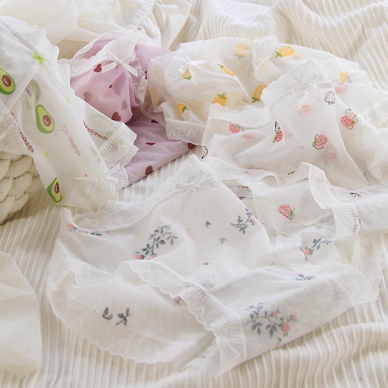 

Women's Panties Summer Lolita Pure Desire Sweet Cute Sexy Mesh Red Breathable Lace Lightweight Triangle Pants Underwear WOMEN, Random color