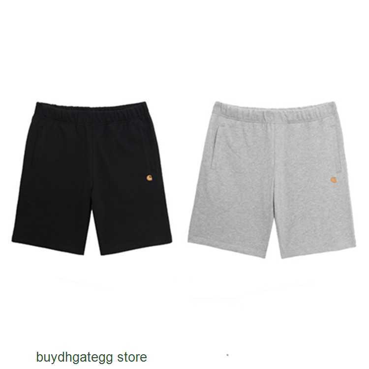 

Ujvi Fashion Men' and Women' Shorts Tooling Brand Carhart Circled Simple Gold Embroidery Casual Small Label Capris Circled Casual, Gray