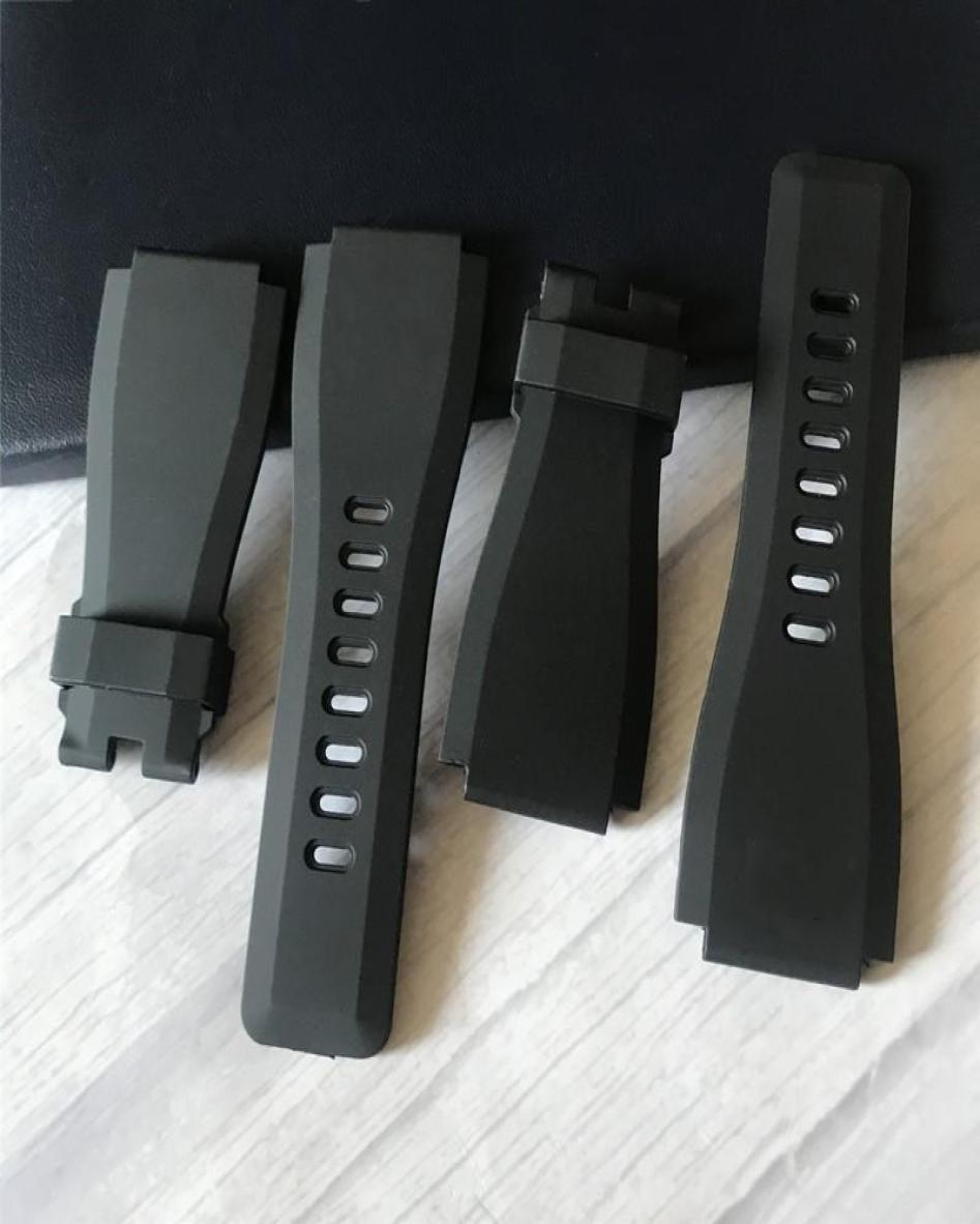

Watch Bands High Quality 33 24mm Sillicone Convex Rubber Strap Bell And Ross Mouth With SS Pin Clasp For BR01 BR03 Stock Mens5647556