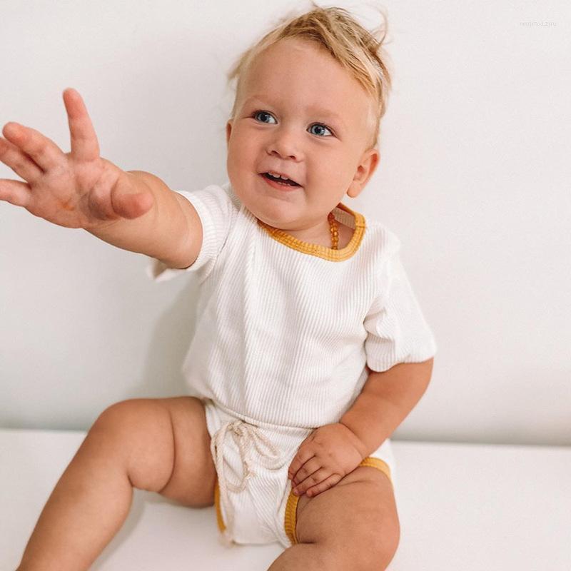 

Clothing Sets Summer Baby Boys Girls Clothes Set Born Girl Ribbed Knitted Toddler Short Sleeve T-shirts Shorts Tracksuits, Xtz8366ggreen