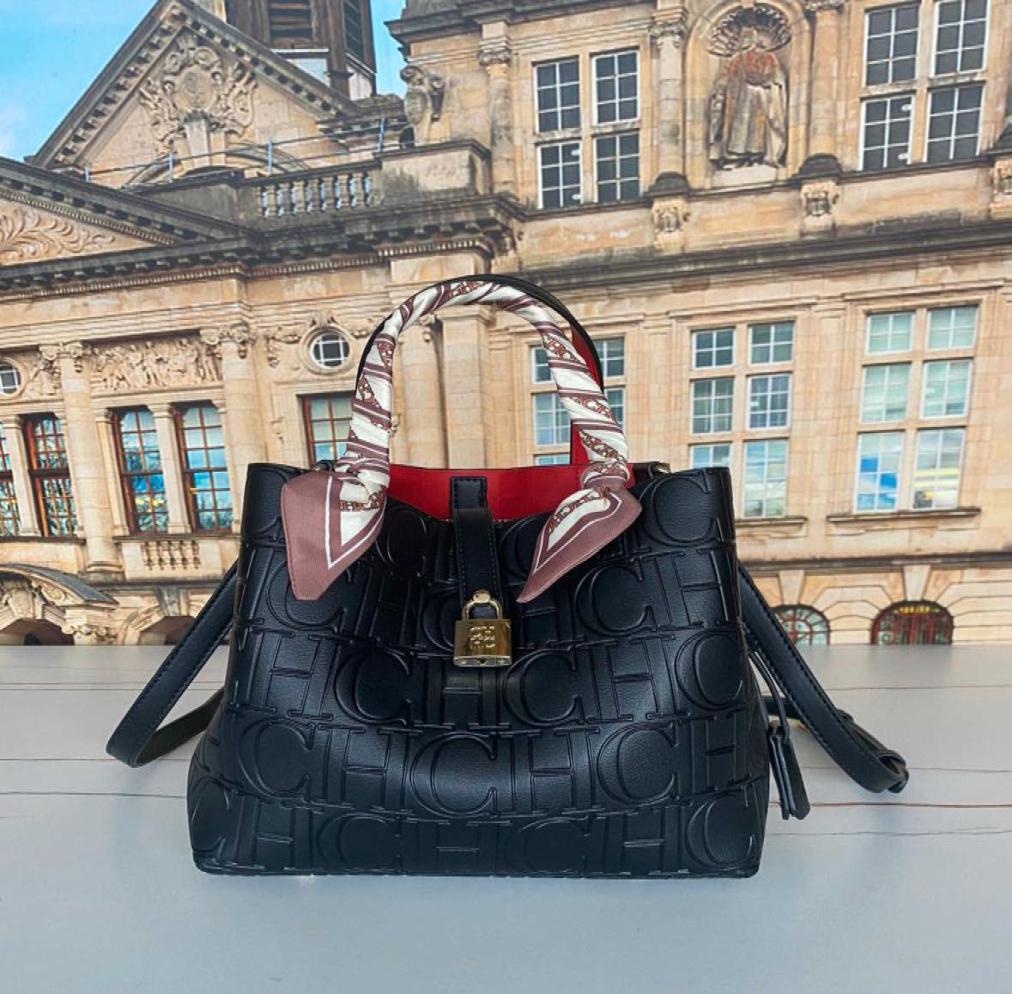 

CILMI HARVILL Bags 2022 New Women Mini Bucket Bag Cross Arm Single Shoulder Complimentary Silk Scarf Decorative Buckle Leather1210204, Silver