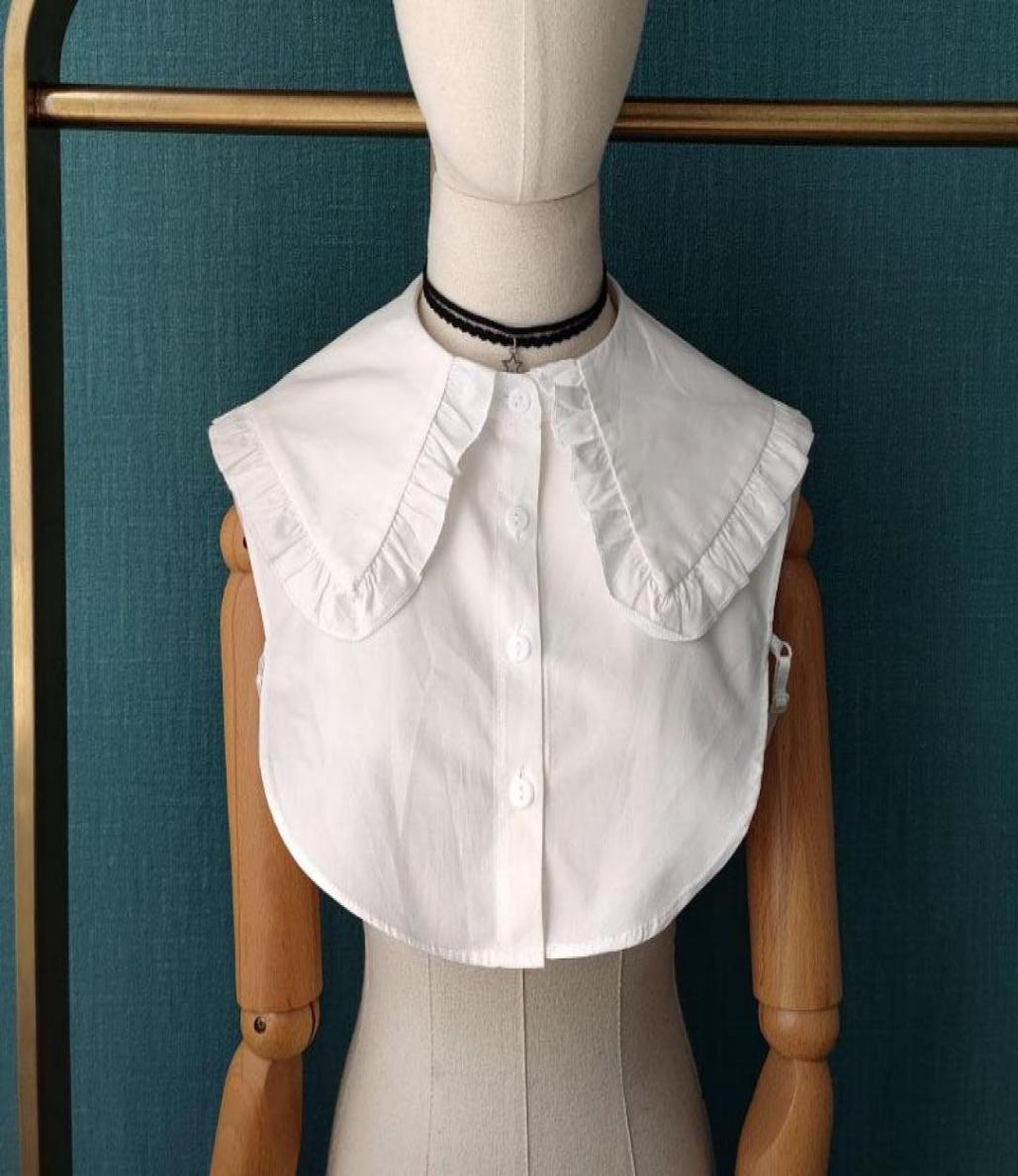 

Bow Ties Korean Lapel Fake Collar For Women Half Shirt Ladies False Detachable Lace Big Shawl Faux Col Tie9969688