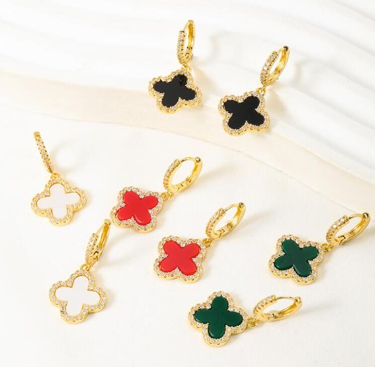 

Designers Clover Charm Stud Earrings Copper Mother-of-Pearl Silver 18K Gold Plated Plated for Women&Girls Valentine's Mother's Day Wedding Jewelry