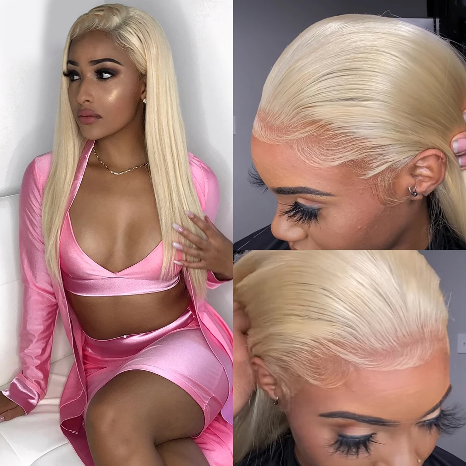 

Cheap Colored 613 Blonde Wigs Peruvian Virgin Hair Human Hair Lace Front Wig HD 13x4 Lace Frontal Human Hair Wigs