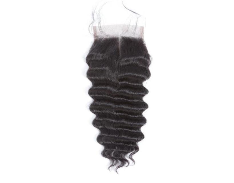 

4x4 Deep Wave Lace Closure Real Hair Wig whole dropship from china9928932