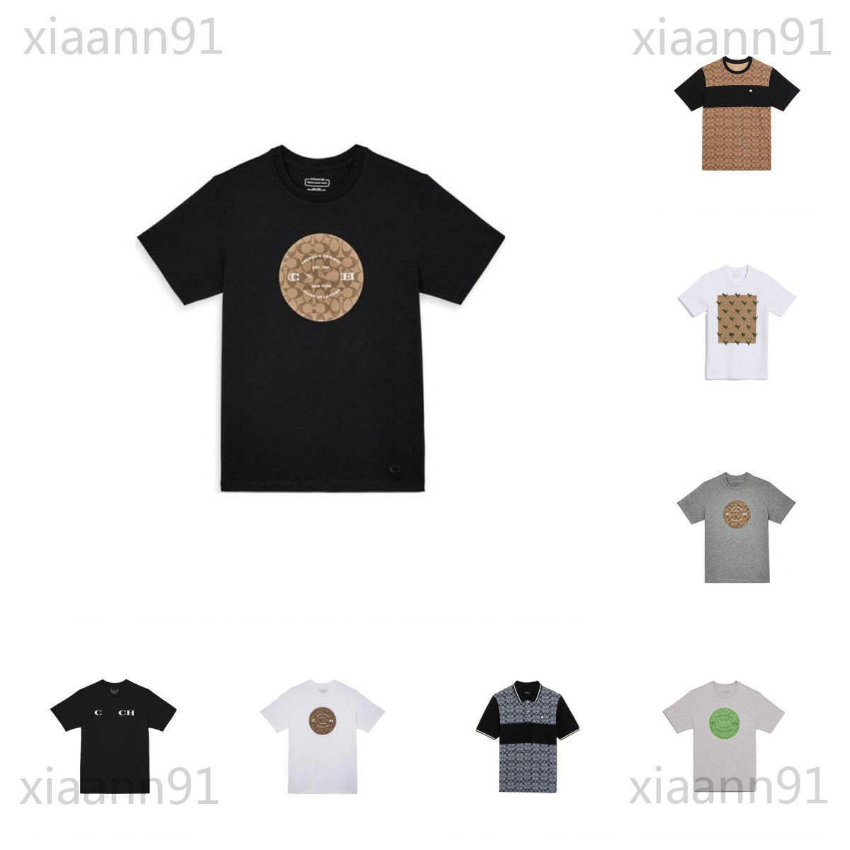 

Designer Fashion Classic Coach shirt vintage Letter printing mens women High quality couple t shirt summer Pure cotton luxury versatile Loose shirts