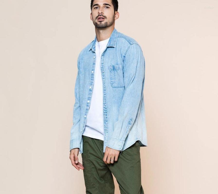 

Men' Casual Shirts Men' Spring Summer Washed-denim Western Shirt Men Fashion Cotton Plus Size Comfortable, Light blue