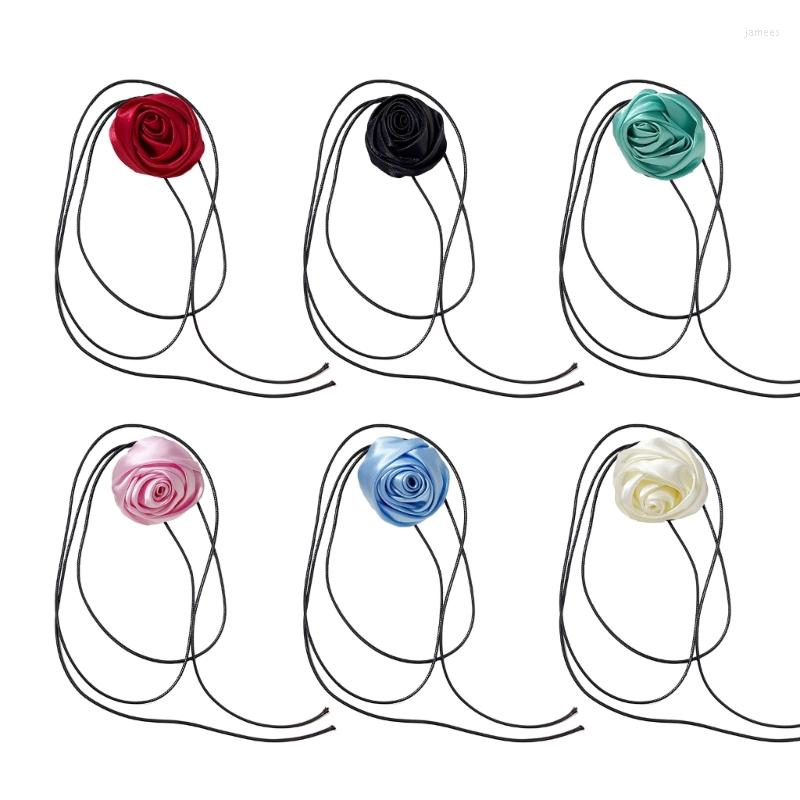 

Chains F19D Simple Rose Flower Neckband Choker Necklace Jewelry Clavicle Chain