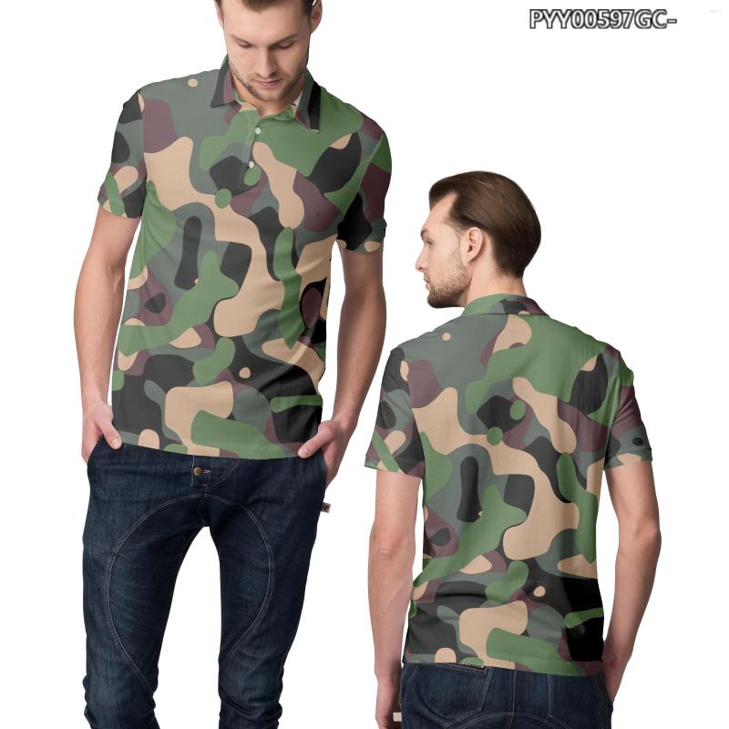 

Men's Polos 2023 High Quality Casual Camouflage Clothing Men's Polo Shirt Shrinkproof Breathable Lapel Man Short Sleeve T-shirt, Orange