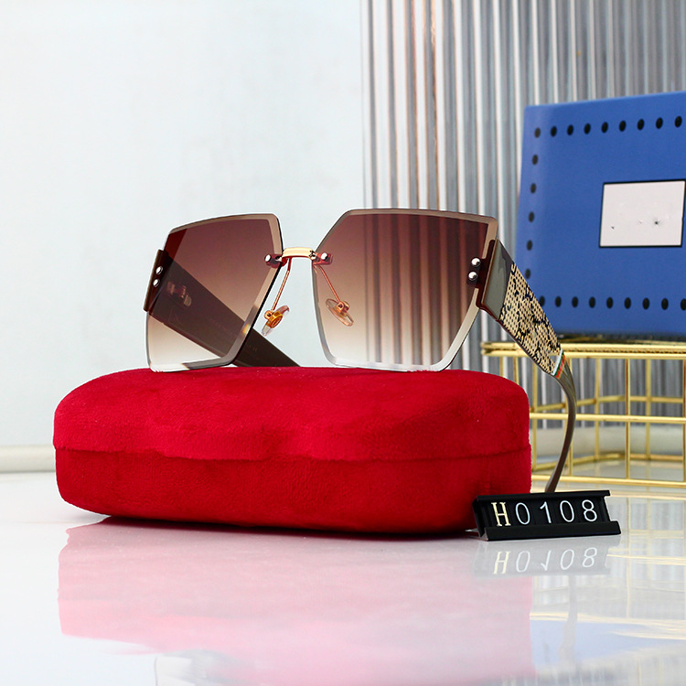 

designer sunglasses for women and men brand New rimless cut edge sunglasses female personality big wholesale sunglasses 0108