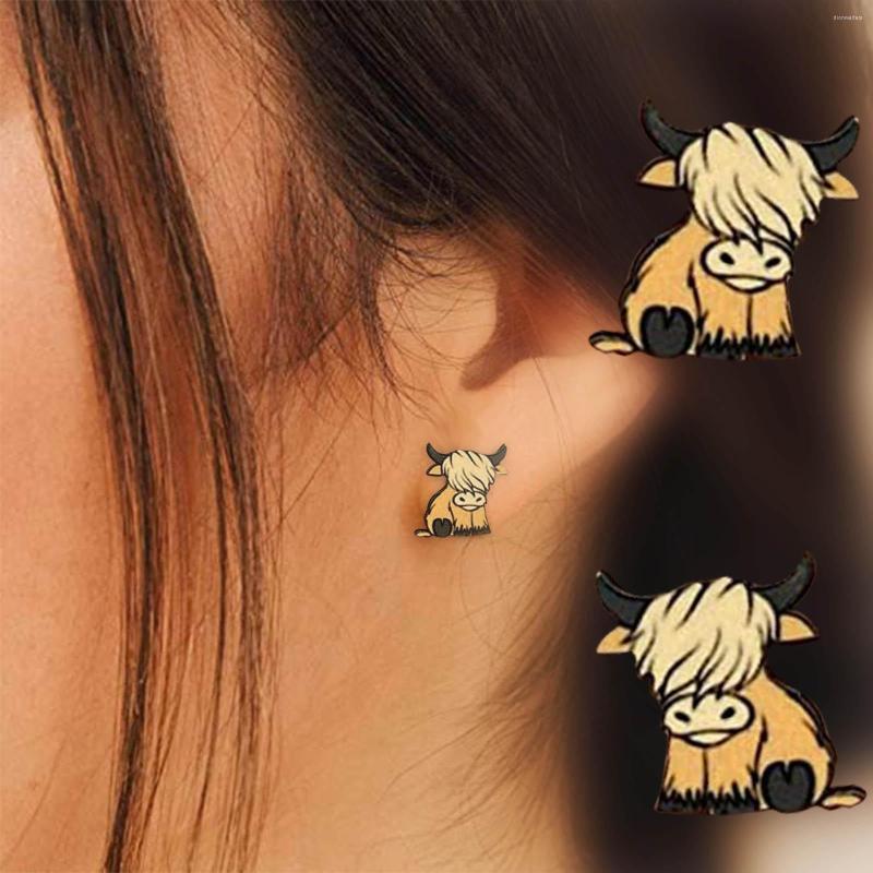 

Stud Earrings 1pair Highland Cow Silicone Beads For Jewelry Making Diy Pacifier Chain Necklace Accessories