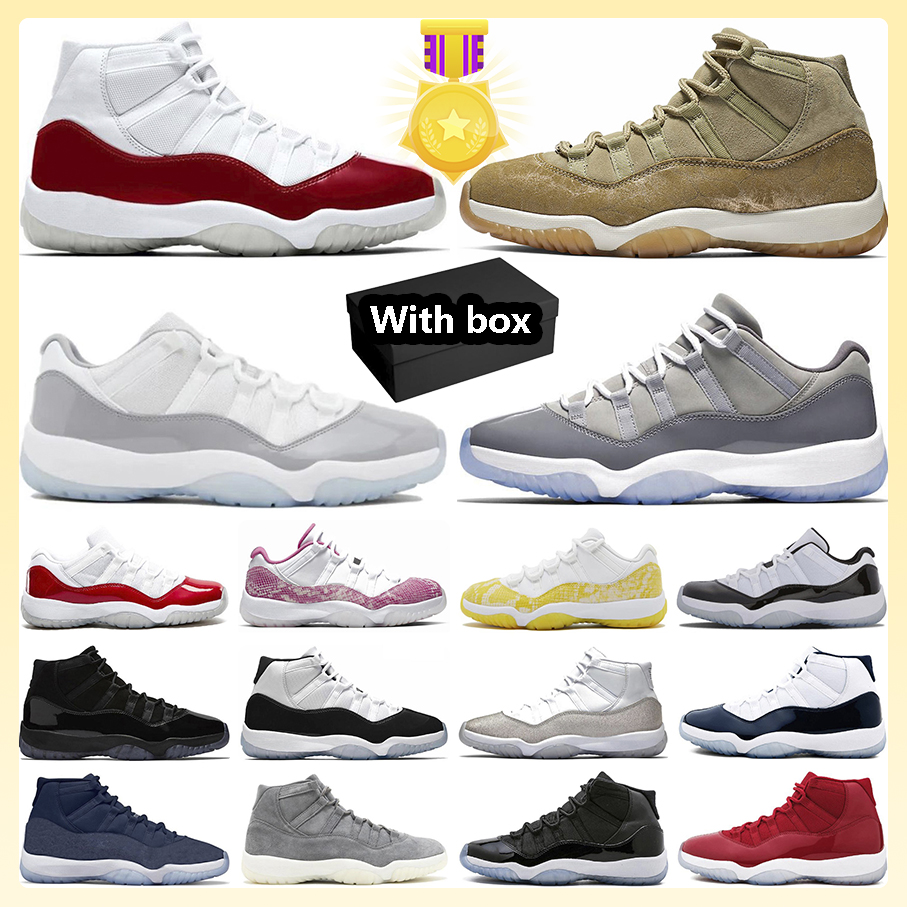

Jumpman 11 11s Basketball Shoes Cherry Cement Grey DMP Yellow Snakeskin Gamma Blue Bred Cool Grey Varsity Red Space Jam Concord Sneaker for Men and Women, Item#39