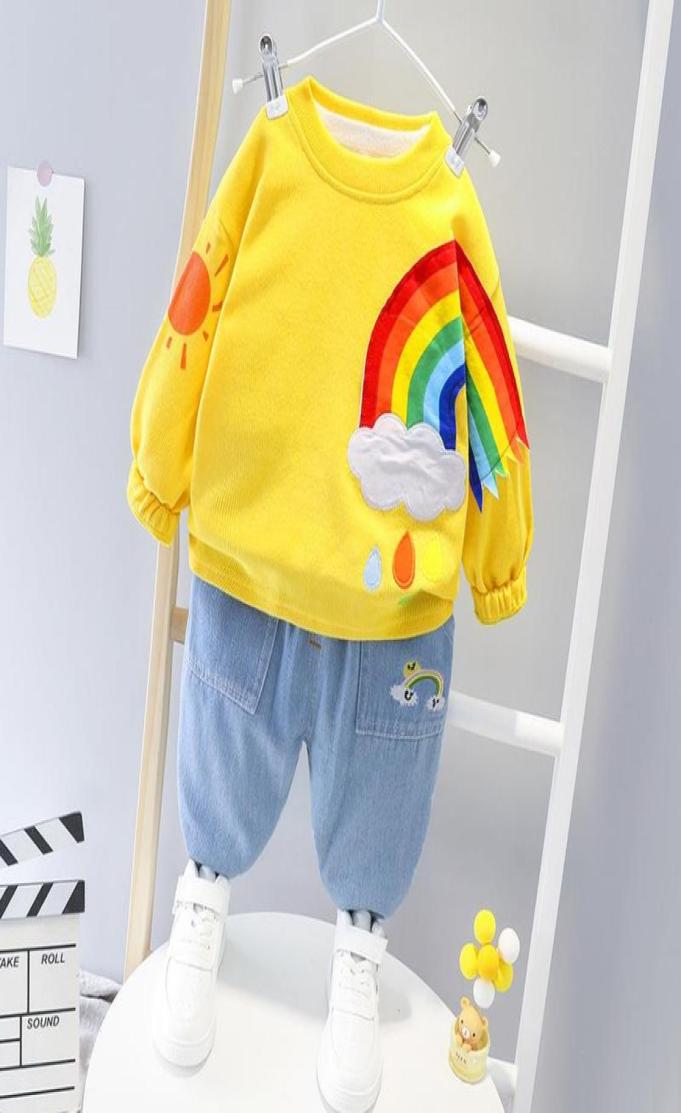 

Clothing Sets Spring Baby Boy Clothes Set Infant Kids Rainbow HoodiesJeans Two Piece Suit Casual Toddler Girl Outfits Born Tracks4776375, Blue