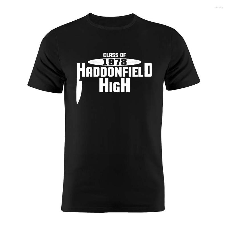 

Men's T Shirts Men's Shirt Cotton Horror Movie Halloween Haddonfield High Artwork Gift Tee, Blue