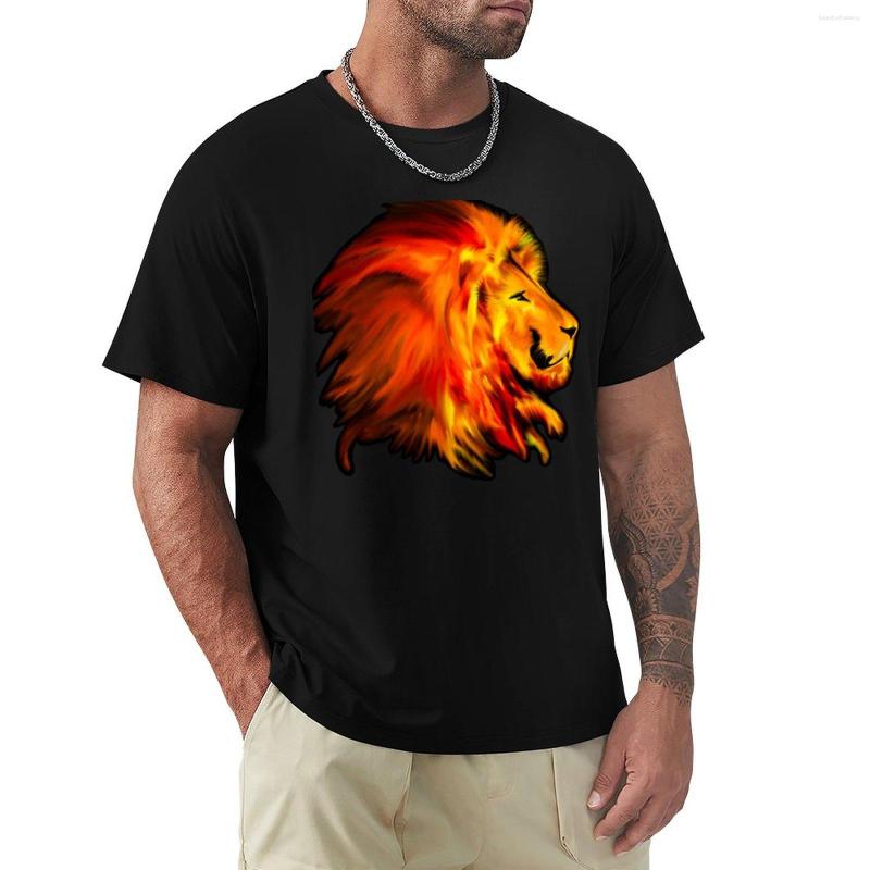 

Men' Polos Lions Fire T-Shirt Boys T Shirts Tees Animal Print Shirt Cute Tops Sweat Men, Medium blue