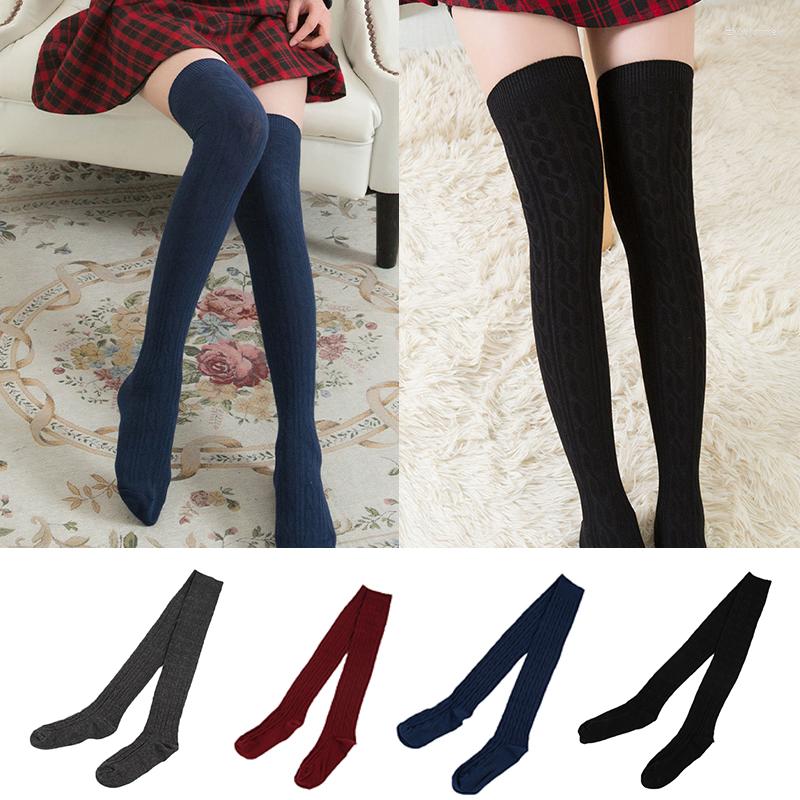 

Women Socks Girls Over The Knee Solid Color Warm Thigh-High Long Stockings Legging Knited Stocking Stretch Fashion Winter, 001