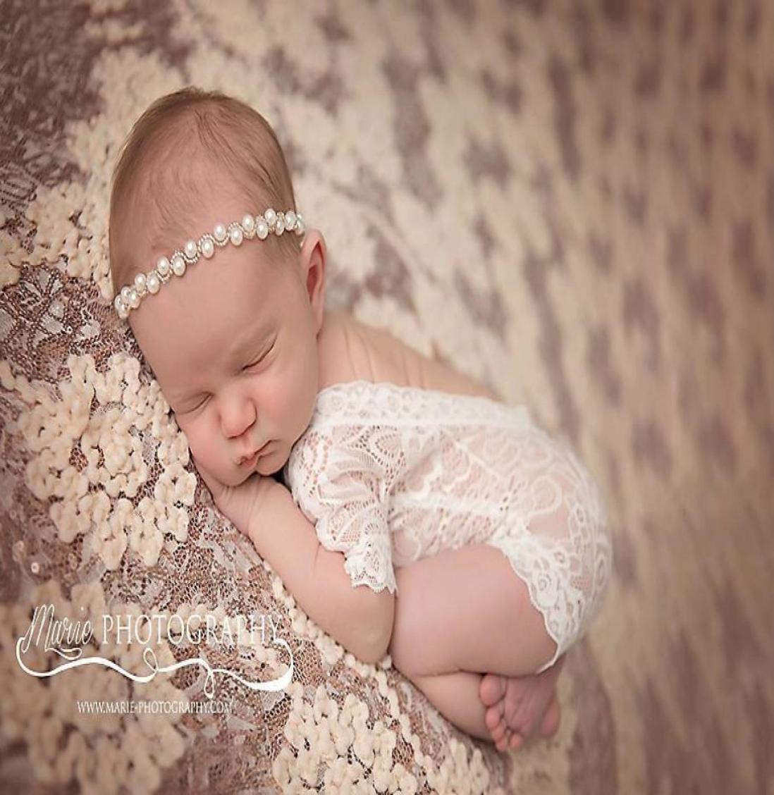 

Baby Pearl Lace Romper Girl Cute petti Rompers Soft Jumpsuit Infant Toddler Artistic Po costume swaddle Clothing Bodysu5697003, Blue