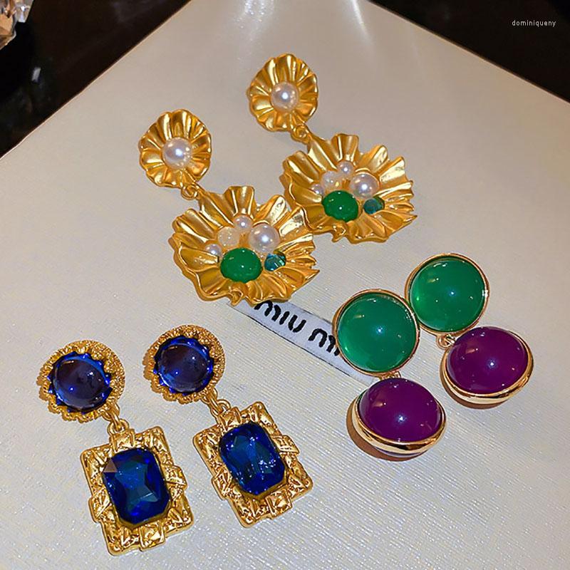 

Dangle Earrings Medieval Circle Pearl Flower Temperament Retro High Grade Women Minority Decorative Objects Worn On Ears