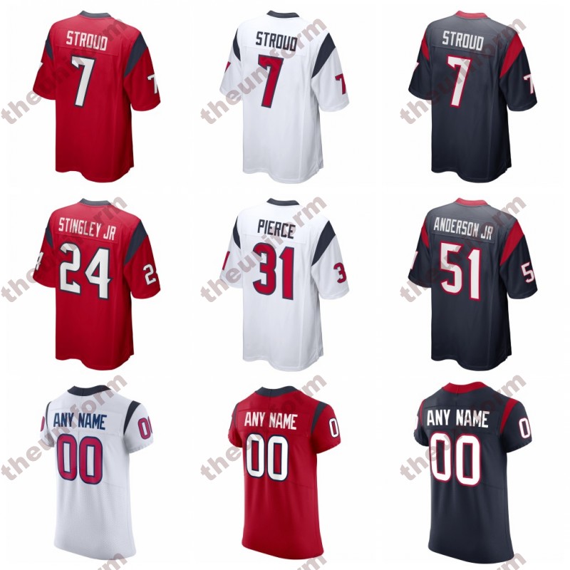 

Custom Mens 7 Stroud 10 Mills American Football Jerseys 31 Pierce 13 Cooks 55 Hughes 83 Howard Womens Youth Football Jersey Size S-5XL, Women 3