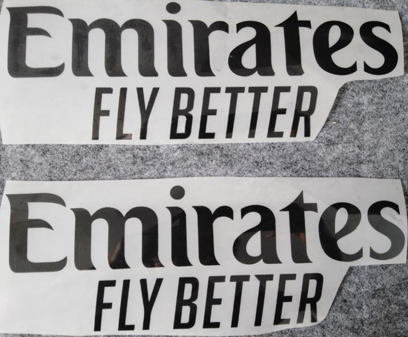 

EMIRATES FLY BETTER stamping front sponsor logos stickers printing armlets football badges printed armband black impressed soccer 5853599