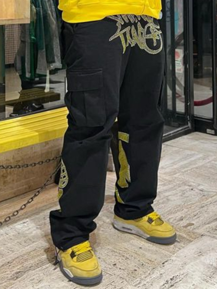

Men's Pants Men Y2k Harajuku Loose Straight Joggers Cargo Pants Minus Two Cargo Y2k Hip Hop Casual Overalls Streetwear 230628, Rhinestone purple