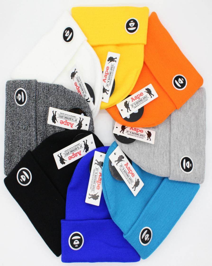 

Design Embroidery Knitted Beanie Caps for Men Women Autumn Winter Solid Color Wool Warm Skull Cap Fashion Street Hats5843697