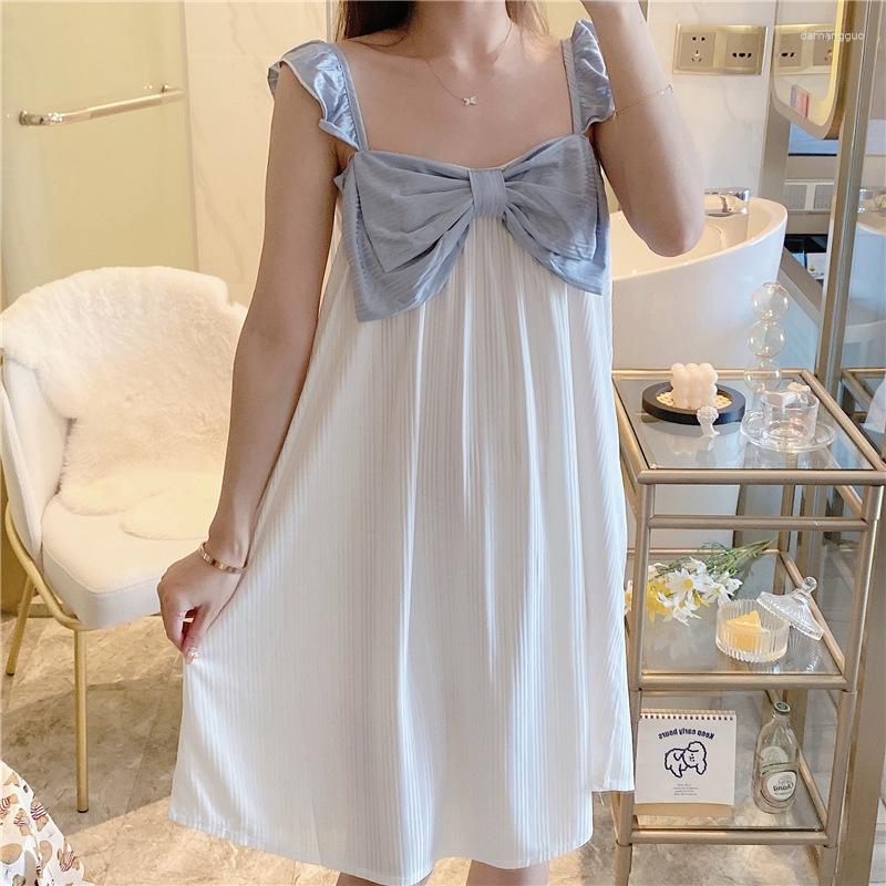 

Women's Sleepwear Summer Ice Silk Sling Nightdress Female Ins Fairy Princess Wind Skin-friendly Fashion Can Wear Casual Pajamas And Home
