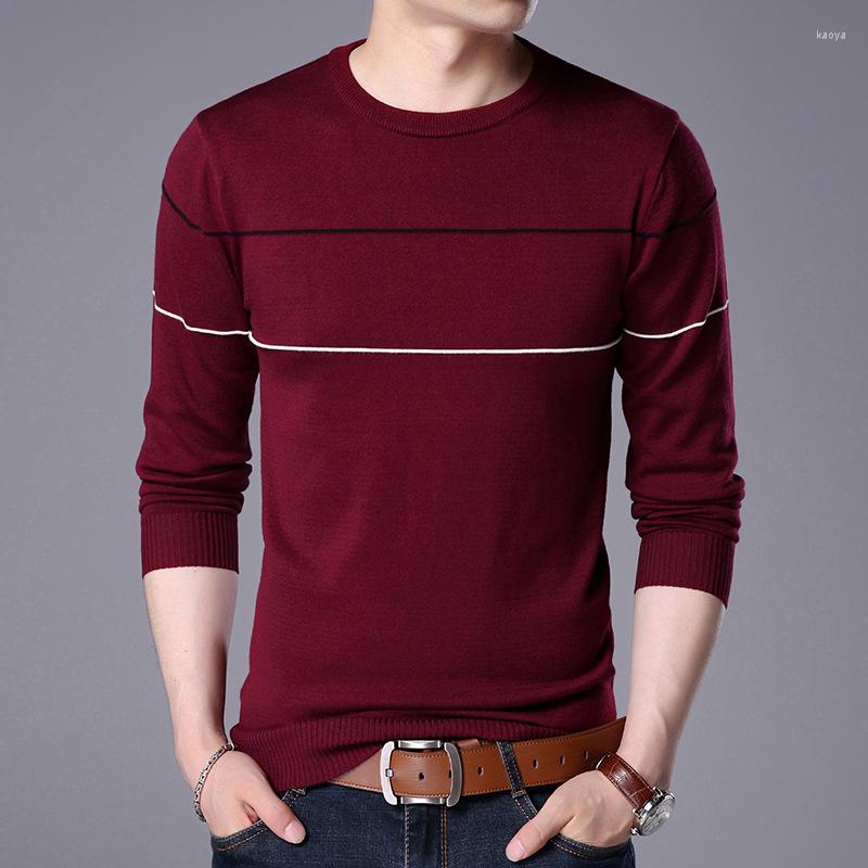

Men's Sweaters Spring And Autumn Striped Jumper Thin Section Round Neck Long Sleeve Knitted Sweater Fashion Bottoming Shirt, Black