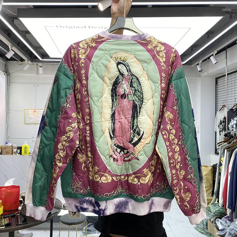 

Men's Hoodies Oversized Winter KAPITAL Sweatshirts Men Women Vintage Cashew Flower Tie Dye Thickened Loose Crewneck Long Sleeve Pullovers