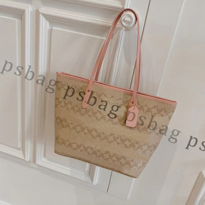 

Pink sugao women tote bag shoulder bag handbags luxury fashion high quality large capacity pu leather shopping bag purse 6color changbu-230628-42, Khaki with white