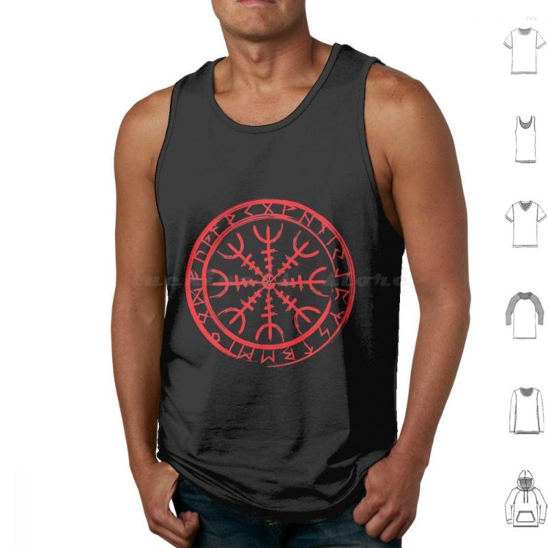 

Men' Tank Tops Viking Helm Of Awe-Helm Torror Vest Sleeveless Nose Norse Symbol Horse Motif Awe, M-tank-red