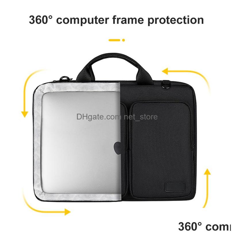 laptop shoulder bag cases 13.3/14.1/15.4/15.6 inch waterproof notebook sleeve case lightweight messenger briefcase 1xbjk2106