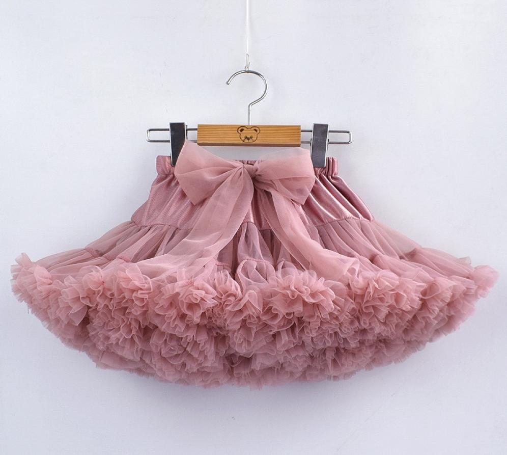 

15 Colors Girls Tutu Petticoat With Bow Ruffles Puffy Pettiskirt Princess Soft Tulle Kids Party Dance Petticoat 110 Years baby9217858, Black