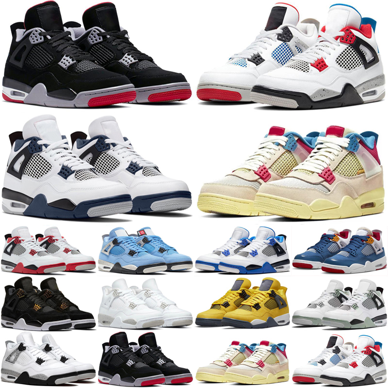 

Jumpman 4 Basketball shoes 4s Military Black Cat Bred UNC University Blue Oreo White Grey Women Pure Royalty Outdoor Walking Sport Sneakers, As photo 24