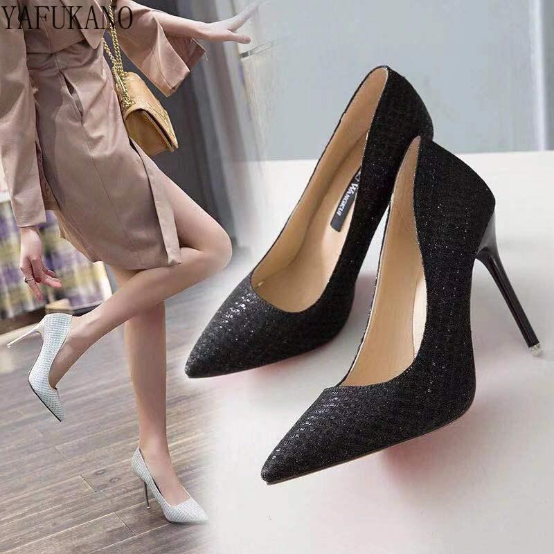 

Dress Shoes 10Cm Super High Heels Party Pointed Toe Thin Single Nightclub Sexy Fashion Womens Shiny Bling Lady Pumps, Gold