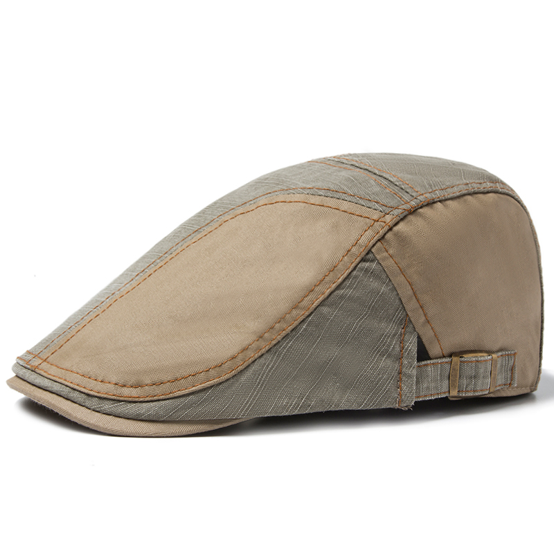

CNTANG Fashion Patchwork Men Beret Summer Outdoor Cotton Sun Visor Hat Casual Brand Men's Flat Cap Berets Peaked Cap Adjustable