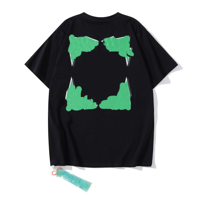 

New Men Fashion Tops Sports Tshirt Summer Designert Shirts Luxury Cotton Loose T-shirts Casual Summer Short Sleeves Oil Painting Black Back Print Arrow men, The same as original