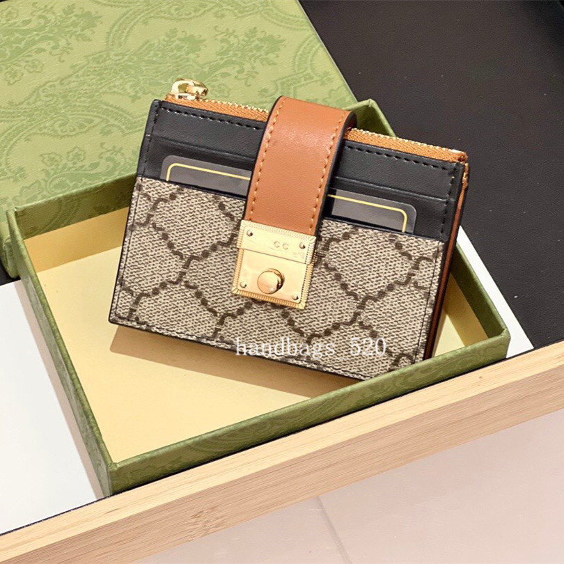 

Women's Mini Wallets Sheepskin Classic Zipper Card Holder Coin Purses Genuine Leather Top Quality Come with Box #259, Brown