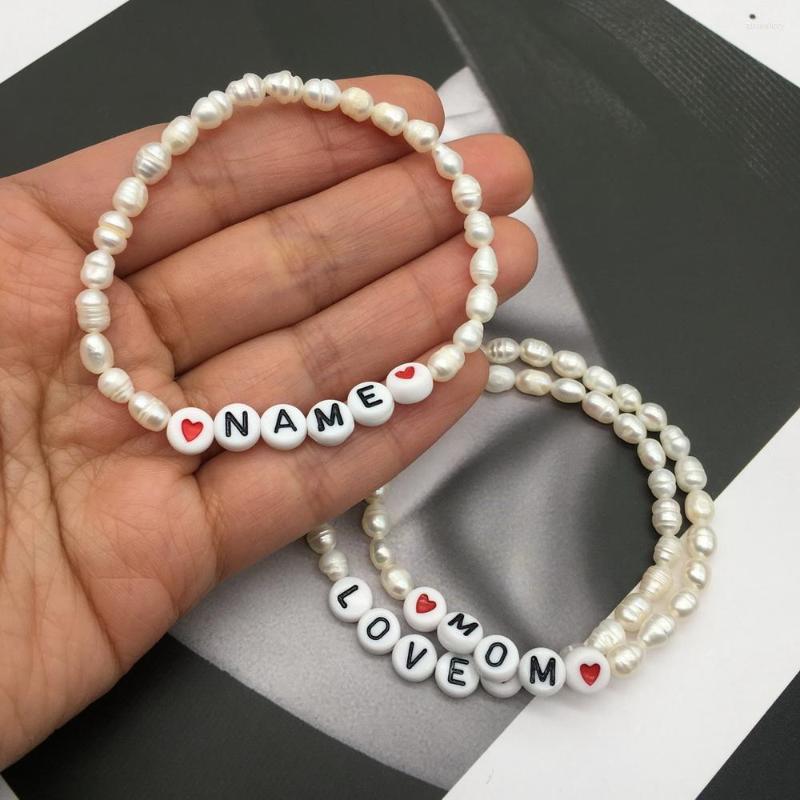 

Charm Bracelets Fashion Natural Freshwater Pearl Custom Name For Woman Girls Gift 2023 Letters Jewelry Wholesale