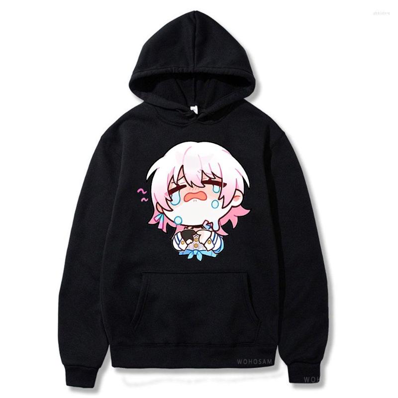 

Men's Hoodies March 7th Honkai: Star Rail Women's Kawaii Head Poster Black Clothes Fashion Long Sleeve Fleece Comfortable Sweatshirts, Yellow